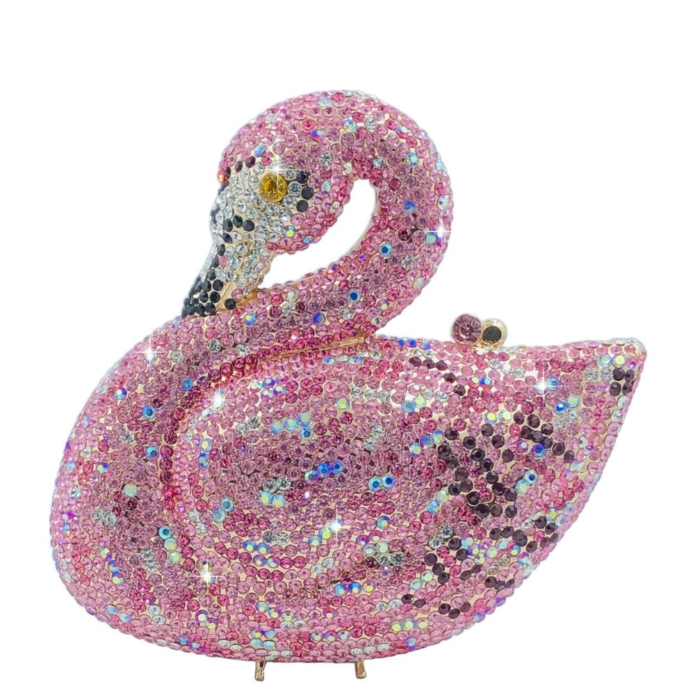 Novelty Swan Crystal Clutch Evening Bag And Clutches Party Prom Wedding :v